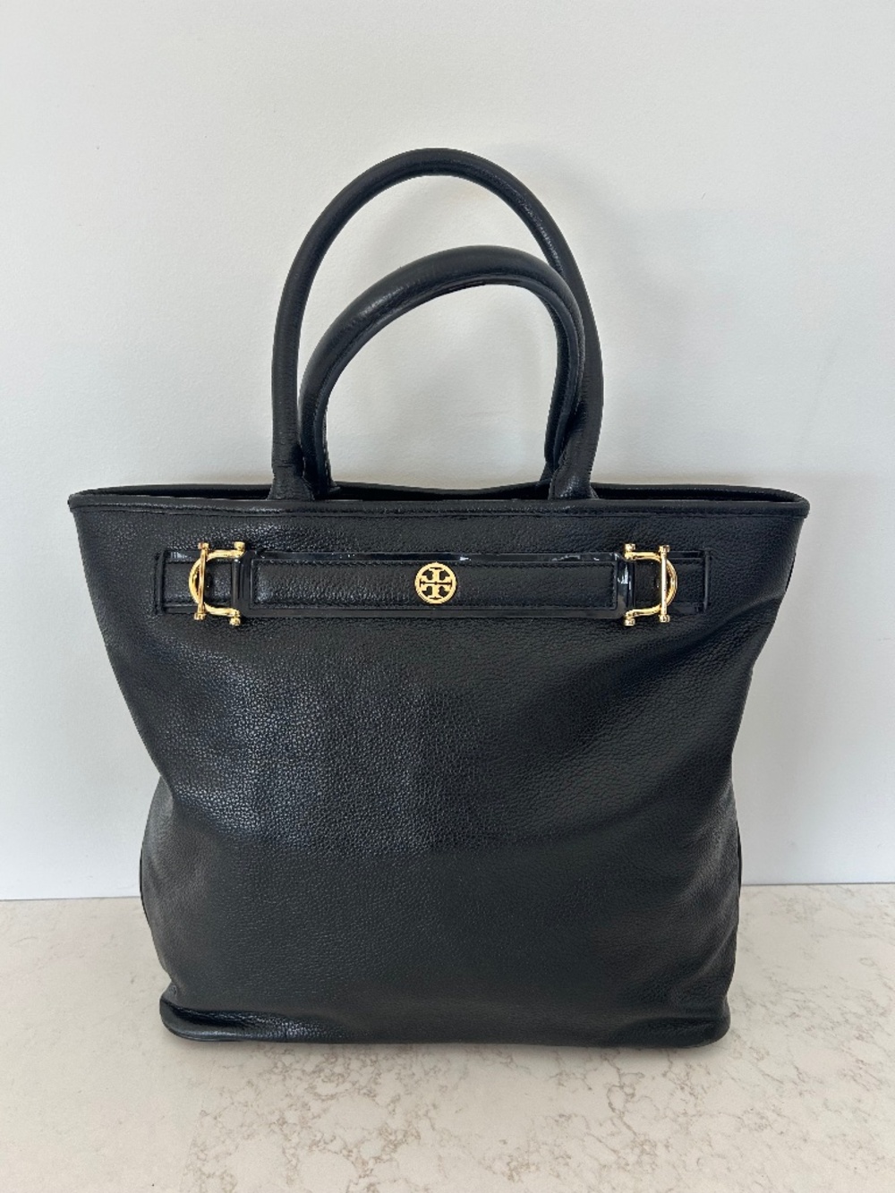 Tory Burch Jaden Horsebit Tote in Black - EUC